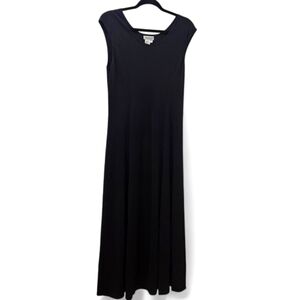 Coldwater Creek Size  L Large Petite Black Maxi Tank Dress Classic Minimalist